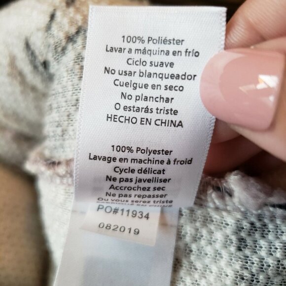 Lularoe Teddy Bear Tiger Stripe Fuzzy Dusty Rose Hooded Open Cardigan M- NEW! - Picture 7 of 7